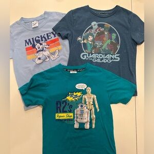 Disney World T-Shirt Bundle: Mickey, Star Wars and Marvel Guardians XS (4-5)
